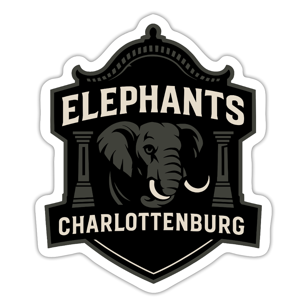 Charlottenburg Elephants Logo Sticker - Mattweiß